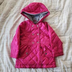 London Fog Fuchsia Quilted Puffer Jacket with Hood